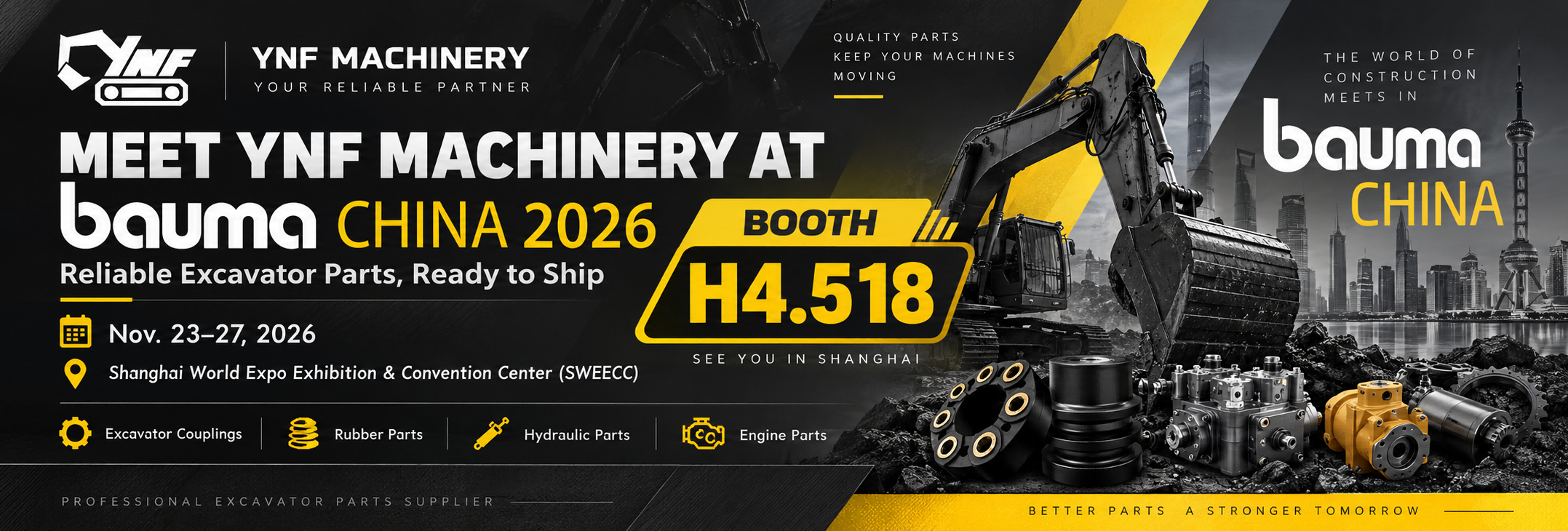 Последние блоги о компании Meet YNF Machinery at bauma CHINA 2026 – Visit Us at Booth H4.518