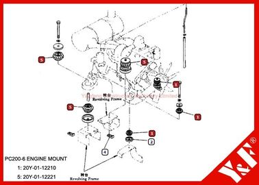 Купить Двигатель запасных частей PC200-6 OEM KOMATSU устанавливая 20Y-01-12210 20Y-01-12221 online manufacture