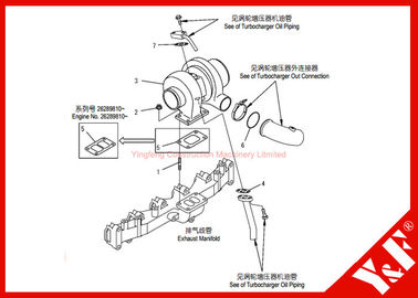 Землечерпалка KOMATSU разделяет двигатель турбонагнетателя 6D102 PC200-7 6738-81-8091